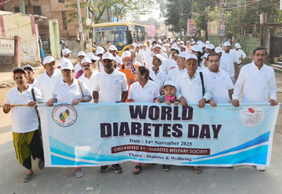 Governor Indrasena Reddy Nallu inaugurated World Diabetes Day rally at Agartala on November 14.